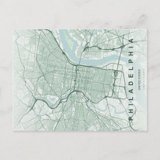 Philadelphia City Map Minimal Postcard