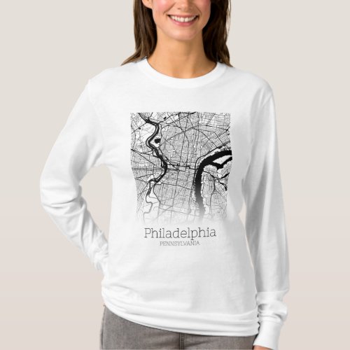 Philadelphia City Map T_Shirt