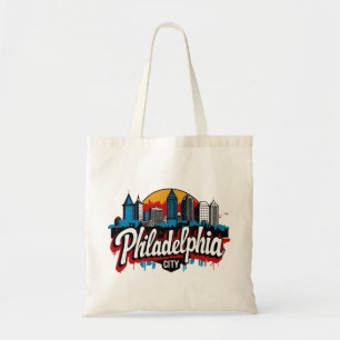 Philadelphia City Pennsylvania USA retro skyline Tote Bag