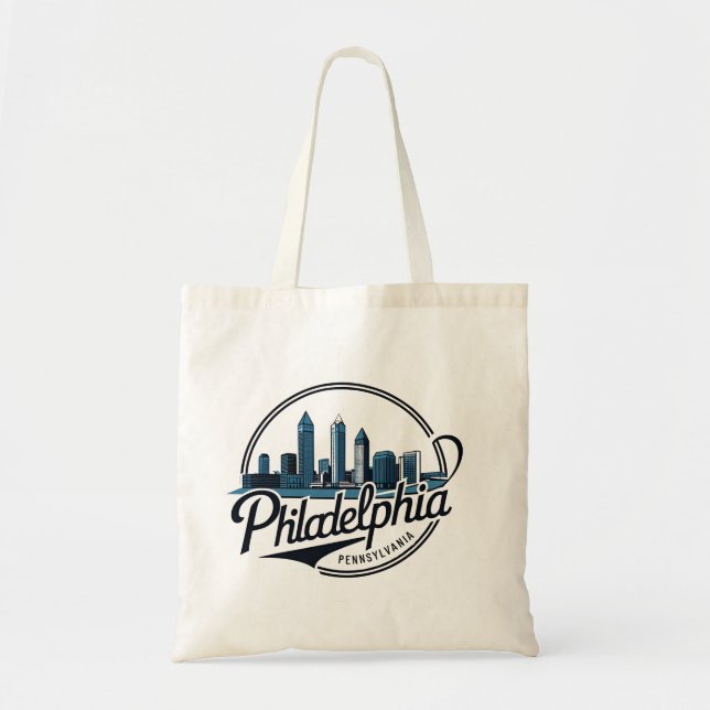 Philadelphia City Pennsylvania USA skyline Tote Bag (Front)