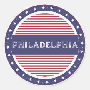 Philadelphia City Pride Emblem – American Identity Classic Round Sticker