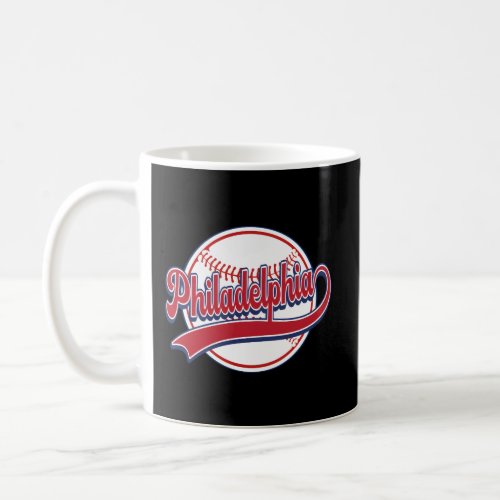 Philadelphia Cityscape Baseball Player Fans Coffee Mug