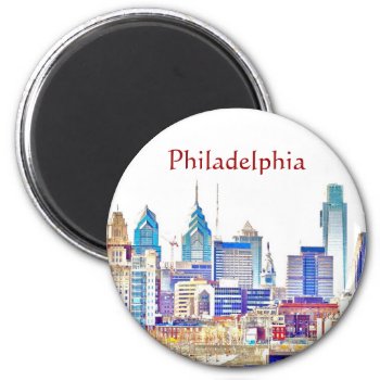 Philadelphia Color Sketch Magnet by KenKPhoto at Zazzle