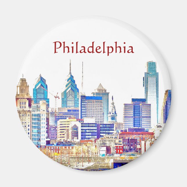 Philadelphia Color Sketch Magnet (Front)