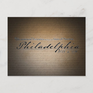 Philadelphia Declaration of Independence Postcard