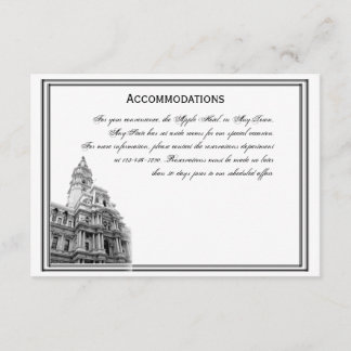 Philadelphia Destination Wedding Accomodations Enclosure Card