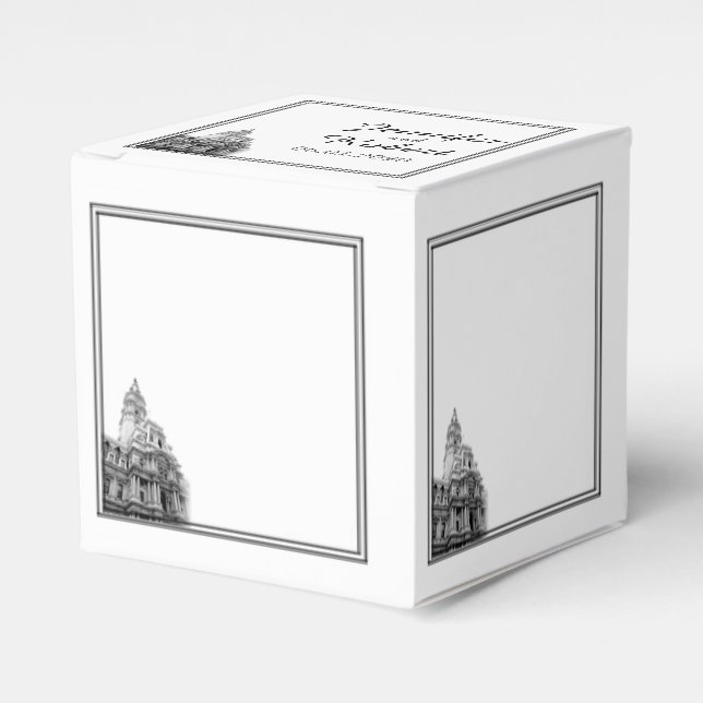 Philadelphia Destination Wedding Favor Box (Front Side)