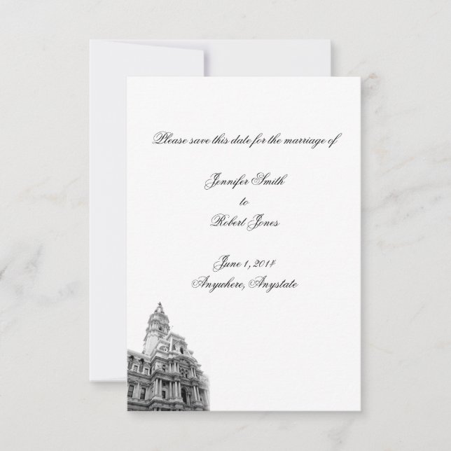Philadelphia Destination Wedding Save the Date (Front)