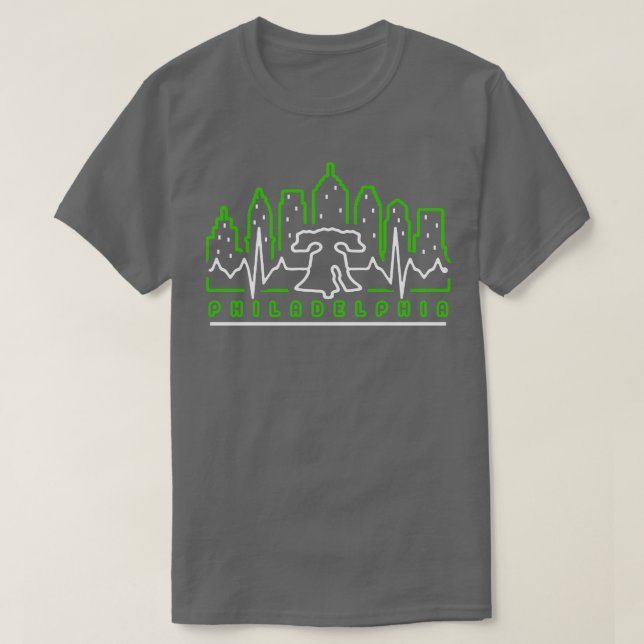 Philadelphia EKG Heartbeat Philly Fan Favorite T-Shirt (Design Front)