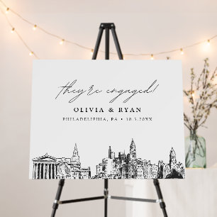 Philadelphia Engagement Party Welcome Sign