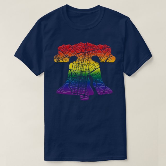 Philadelphia Fan Skyline Brotherly LOVE Philly Pri T-Shirt (Design Front)