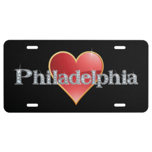 Philadelphia Faux-"Diamond" Bling License Plate
