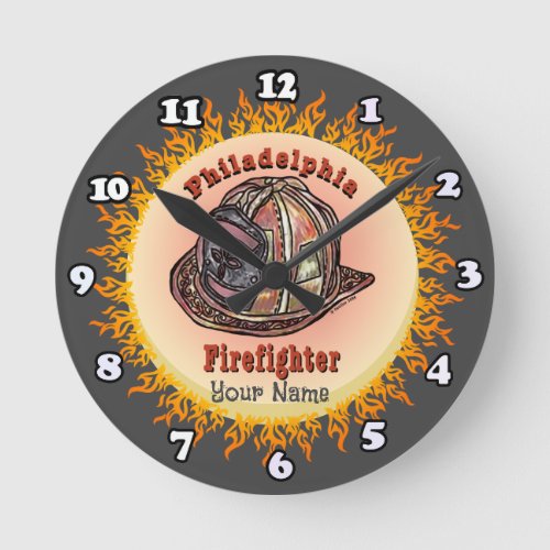 Philadelphia Firefighter custom name clock
