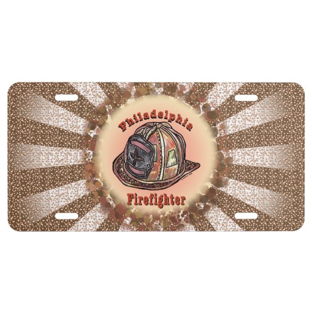 Philadelphia Firefighter License Plate (Front)