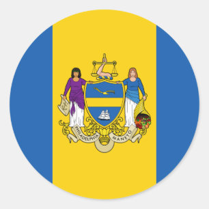 Philadelphia Flag Classic Round Sticker