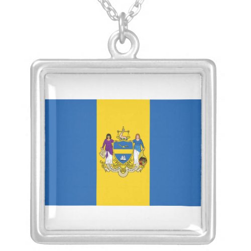 Philadelphia Flag Silver Plated Necklace