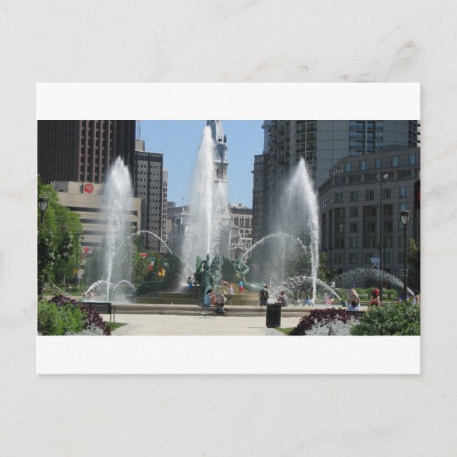 Philadelphia Fountain View Postcard (Front)