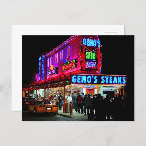 Philadelphia Genos Steaks Postcard