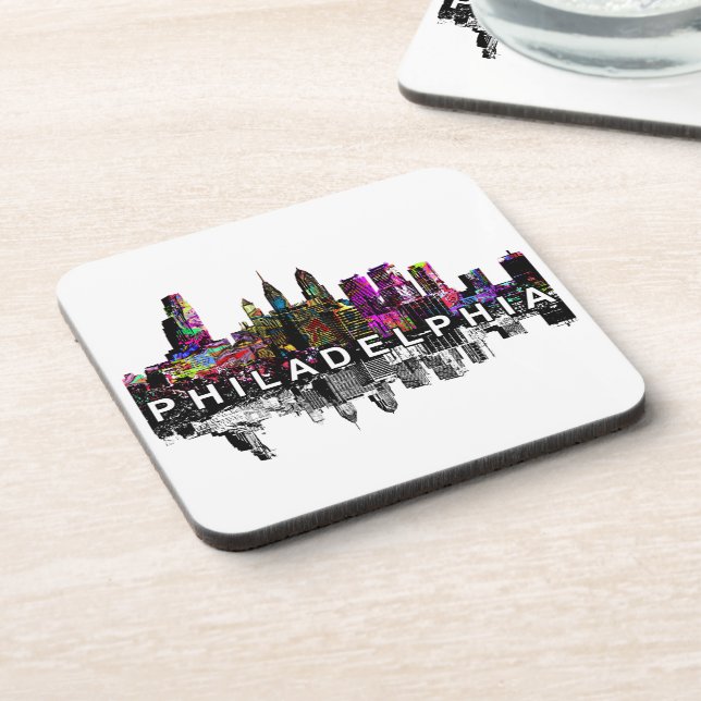 Philadelphia in graffiti  Beverage Coaster (Left Side)