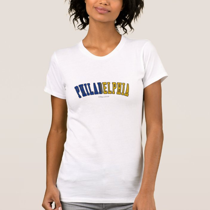 Philadelphia in Pennsylvania State Flag Colors Tee Shirt