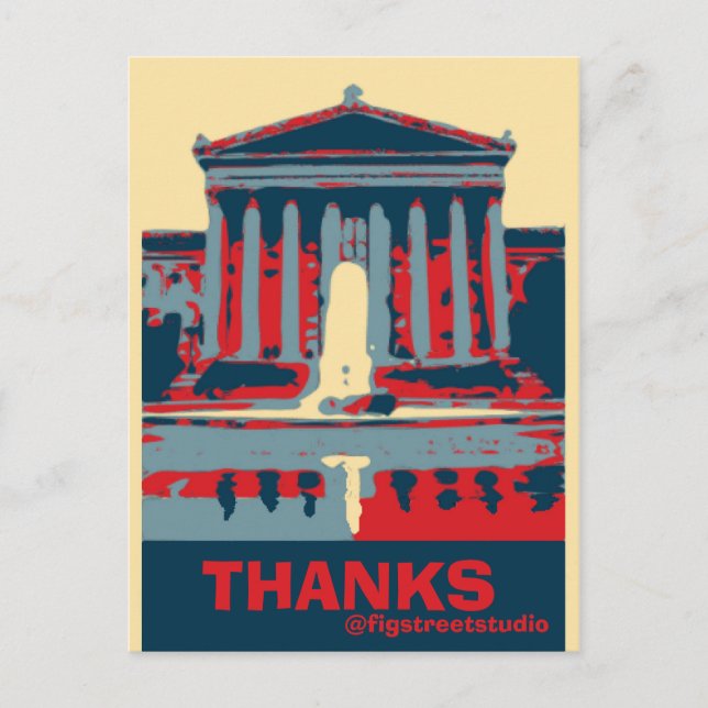 Philadelphia in Red and Blue, Postcard (Front)