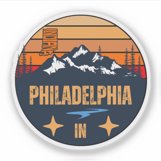 Philadelphia, Indiana Sticker (Front)