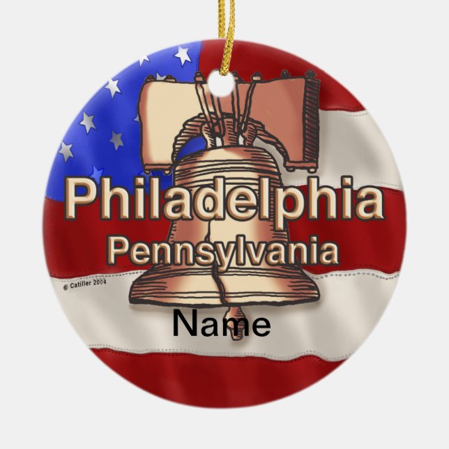 Philadelphia Liberty Bell Ceramic Ornament (Front)