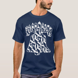 PHILADELPHIA LIBERTY BELL LOVE Philly City Skyline T-Shirt