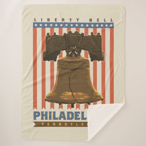 Philadelphia  Liberty Bell Sherpa Blanket