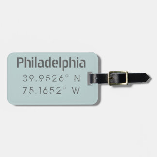 Philadelphia Longitude Latitude Luggage Tag