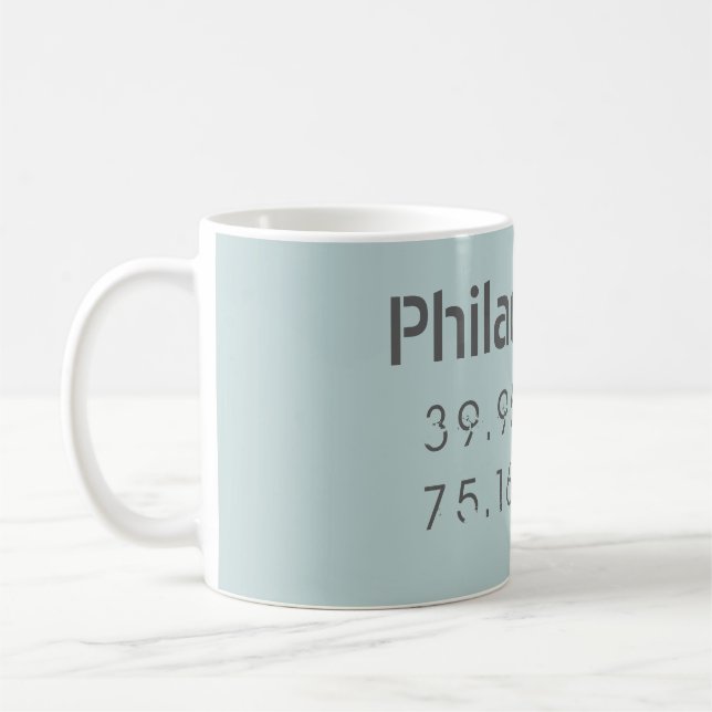 Philadelphia Longitude Latitude Mug (Left)