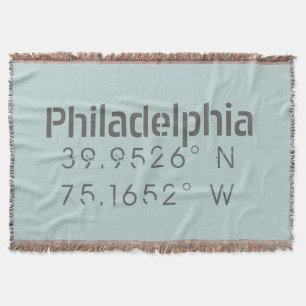 Philadelphia Longitude Latitude Throw Blanket