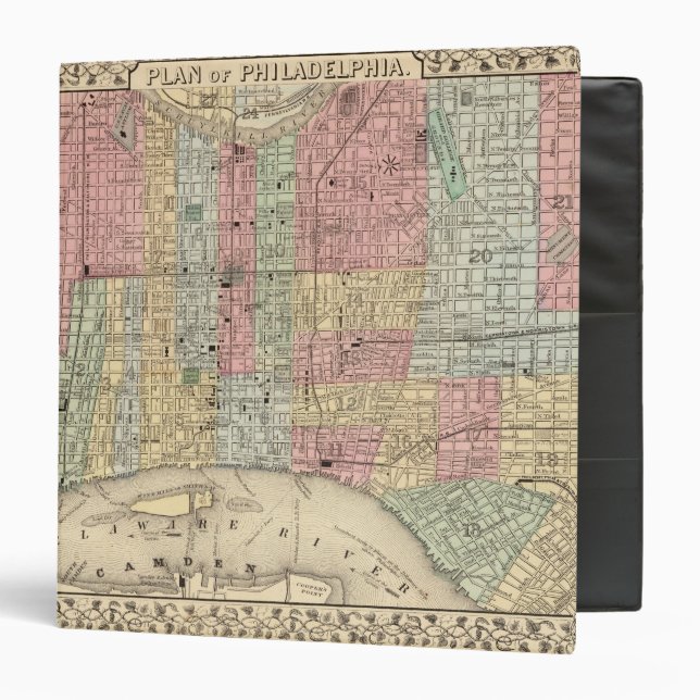 Philadelphia Map by Mitchell 3 Ring Binder (Front/Inside)