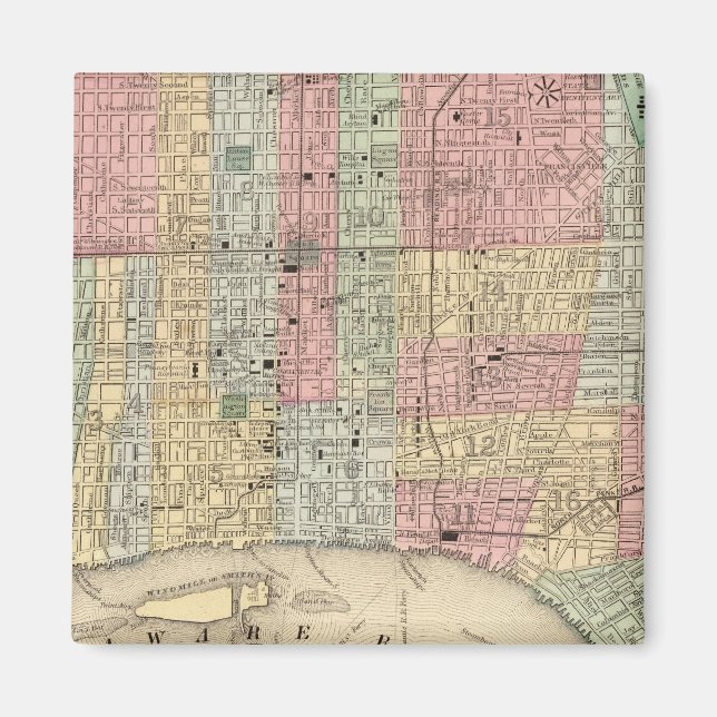 Philadelphia Map by Mitchell Magnet (Front)
