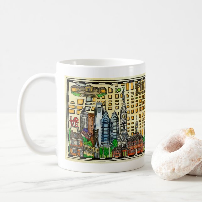 Philadelphia Map Mug (With Donut)