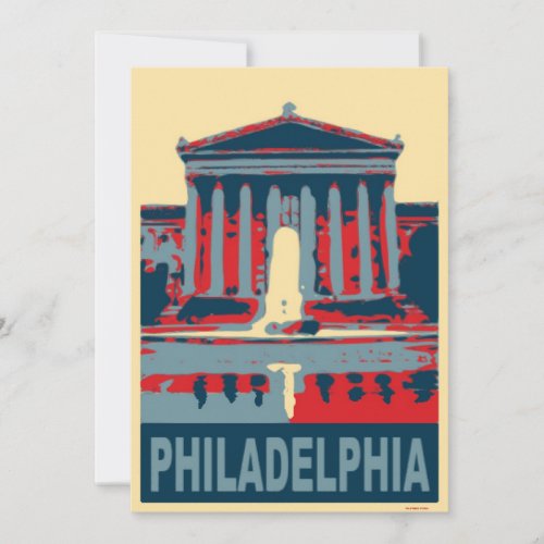 Philadelphia Museum in Blue Custom Announcements