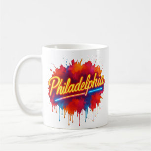 Philadelphia Neon Street Art – Bold Colorful Coffee Mug