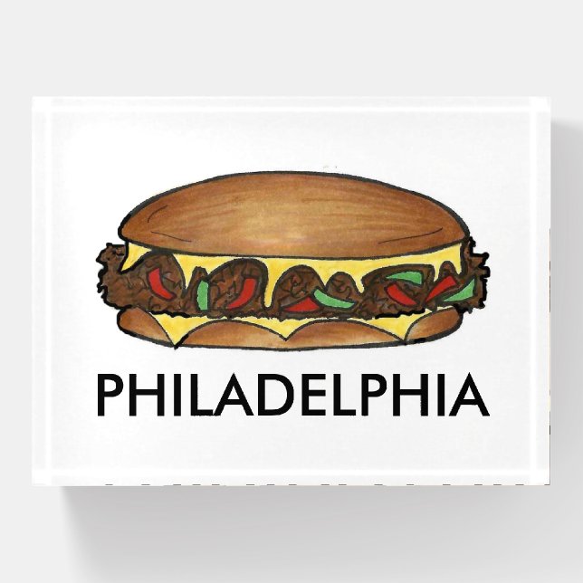 Philadelphia PA Cheesesteak Cheese Steak Sandwich Paperweight (Front)