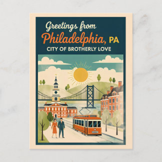Philadelphia PA City of Brotherly Love Postcard