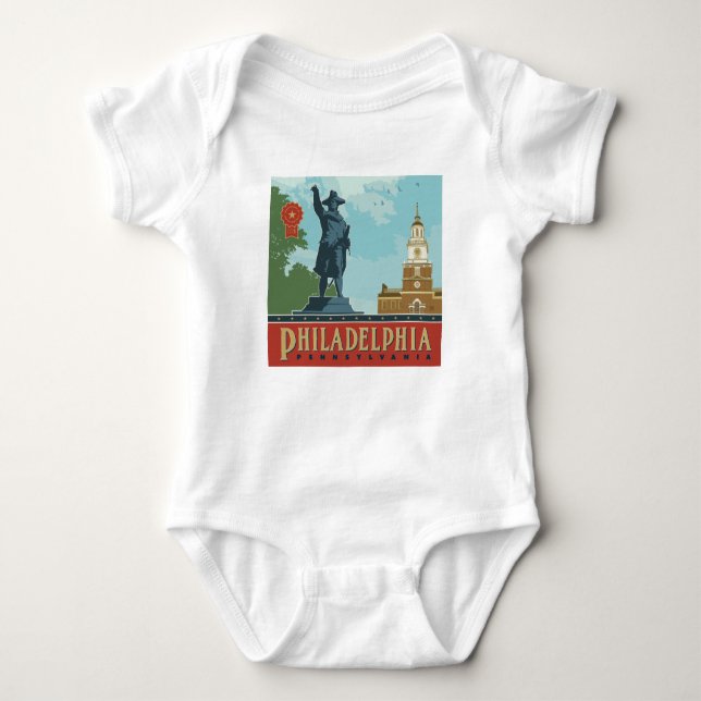 Philadelphia, PA | Independence Hall Baby Bodysuit (Front)