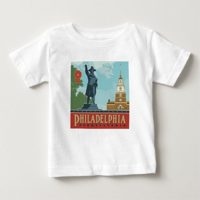Philadelphia, PA | Independence Hall Baby T-Shirt (Front)