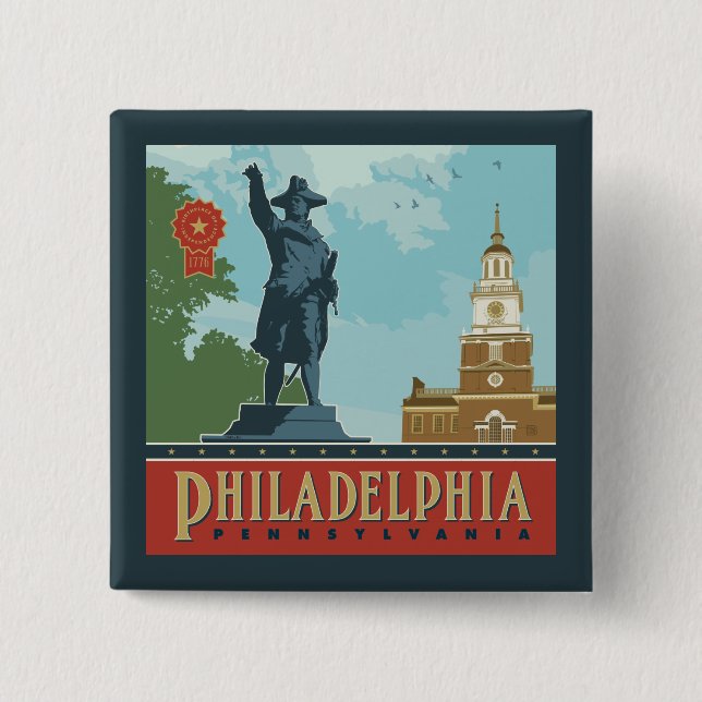 Philadelphia, PA | Independence Hall Button (Front)