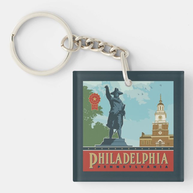 Philadelphia, PA | Independence Hall Keychain (Front)