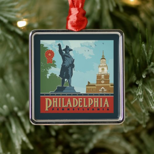 Philadelphia PA  Independence Hall Metal Ornament