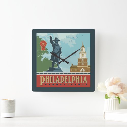 Philadelphia PA  Independence Hall Square Wall Clock