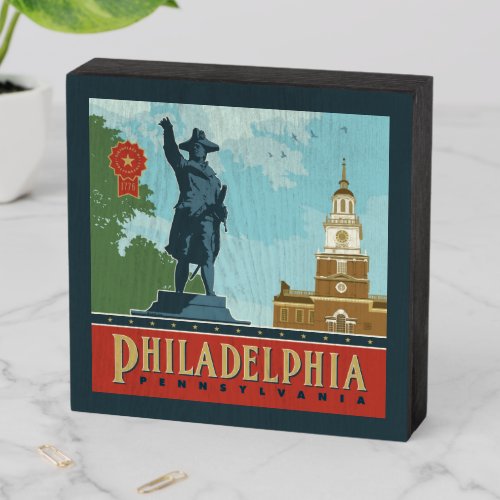 Philadelphia PA  Independence Hall Wooden Box Sign