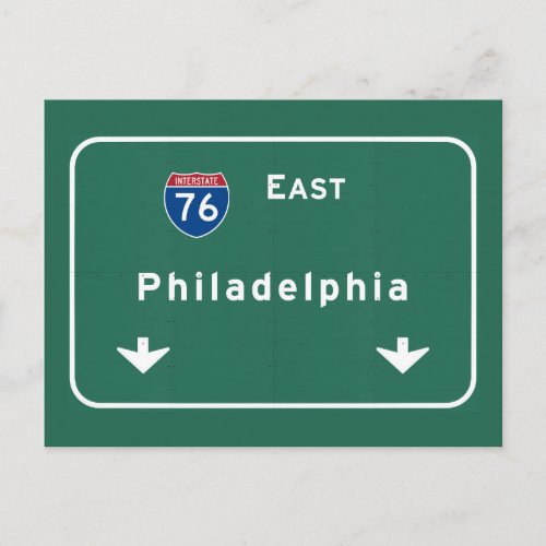 Philadelphia pa Interstate Highway Freeway Road  Postcard