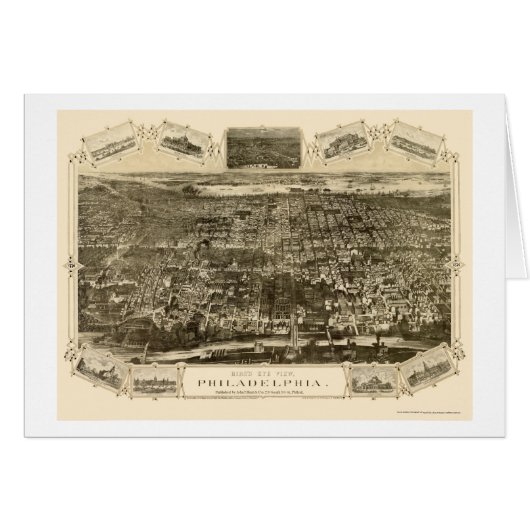 Philadelphia, PA Panoramic Map - 1876 (Front Horizontal)