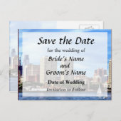 Philadelphia Pa Skyline Save the Date Announcement Postcard (Front/Back)
