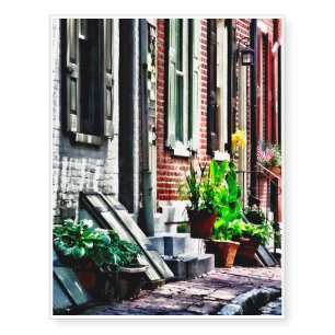 Philadelphia Pa Street With Flower Pots Temporary Tattoos